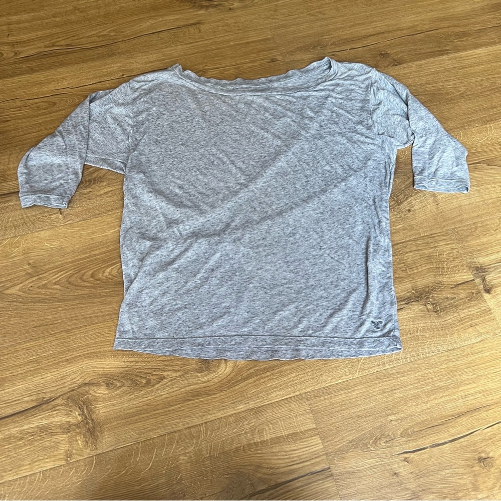 American Eagle Outfitters Light Gray Boatneck Pullover Top – Women’s Medium